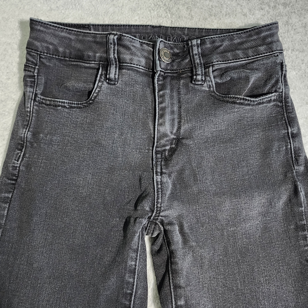 American Eagle Hi Rise Jegging Womens Size 2 Long Black Stretch Denim Jeans - Picture 8 of 16